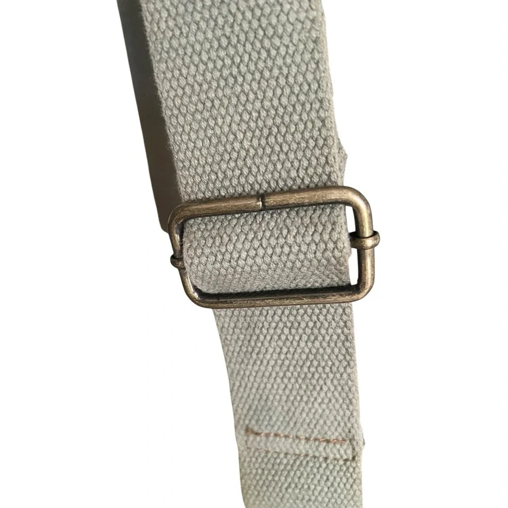 Fossil‎ Military Olive Canvas Leather Messenger Utility Laptop Bag Turnlock